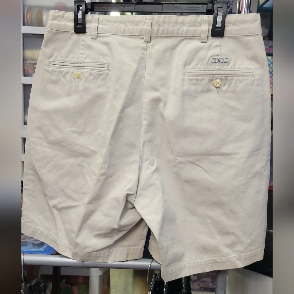 Polo Ralph Lauren 34 Khaki Shorts Vintsge 1990s Preowned 9" Inseam 26" Short Leg - Picture 6 of 11